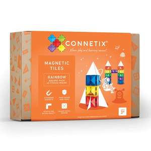 Shapes Blocks: Connetix Tiles Rainbow Square Pack 40pc