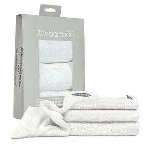 Towls Accessories: Little Bamboo Towelling Washer 3 pack White