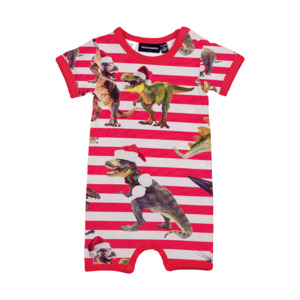 Rock Your Baby Dino Jangle Christmas Playsuit
