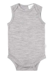 Babu Merino Singlet Bodysuit Grey
