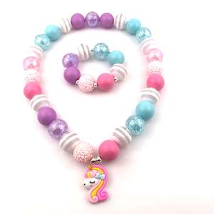 Girls: Bubblegum Bella Unicorn Jewellery Set 20mm