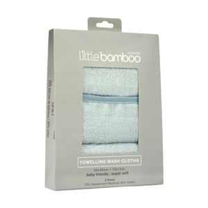 Care: Little Bamboo Towelling Washer 3pack Whisper
