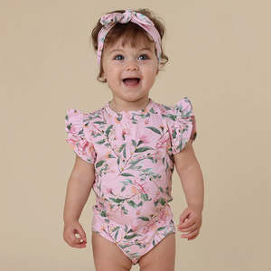 Snuggle Hunny Kids Pink Wattle Short Sleeve Organic Bodysuit