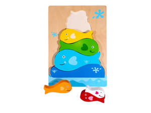 Wooden Toys: Kiddie Connect Fish Stacker Puzzle