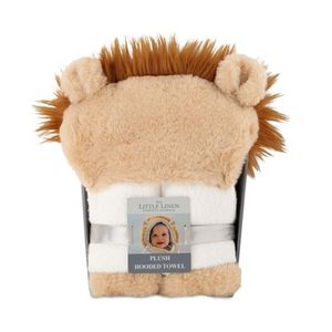 Little Linen Plush Hooded Towel Savanna Lion