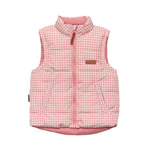 Girls: Crywolf Reversible Eco-Vest Rose Gingham