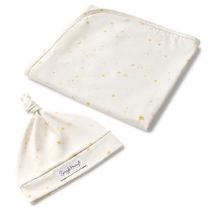 Sleep: Snuggle Hunny Kids Stardust Organic Jersey Wrap & Beanie Set