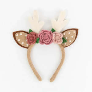 Girls: Pashom Christmas Reindeer Flower Headband