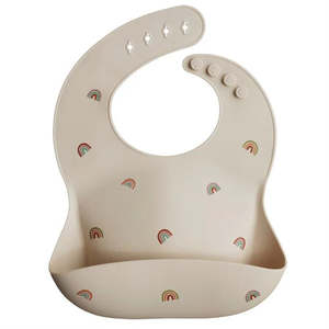 Eat And Drink: Mushie Silicone Baby Bib Rainbow