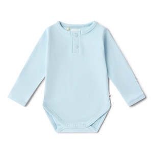 Baby: Snuggle Hunny Kids Baby Blue Long Sleeve Organic Bodysuit