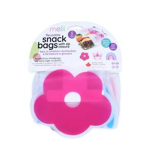 Melii PEVA Reusable Snack Bags 6pk - Flower/Unicorn/Rainbow