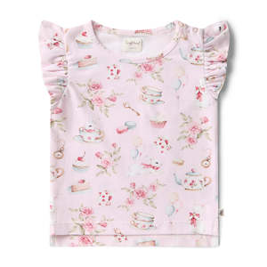 Snuggle Hunny Kids Alice's Tea Party Organic T-Shirt with Frill