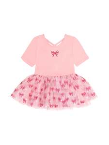 Huxbaby Glitter Bow Tutu Tulle Dress