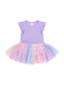 Huxbaby Purple Shortsleeve Rib Dress