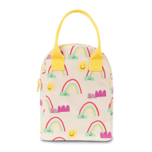 Fluf Zipper Lunch Bag - RAINBOW - 100% certified organic cotton