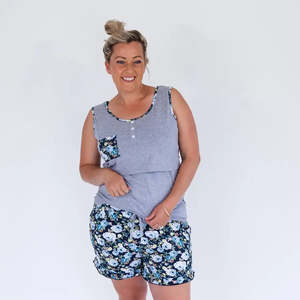Breastfeeding Clothing: Milkbar Breastfeeding Pyjamas | Blue Rose *CLEARANCE*