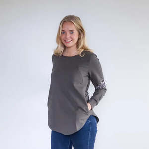 Breastfeeding Clothing: Milkbar Brooklyn Sweater | Khaki/Leopard *CLEARANCE*