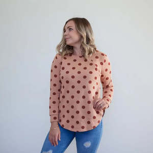 Breastfeeding Clothing: Milkbar Willow Polka Sweater | Peach *CLEARANCE*