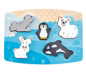 Wooden Toys: Hape Polar Animal Tactile Puzzle