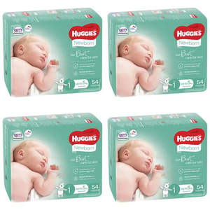 Huggies Newborn VALUE BOX (Up To 5kg) UNISEX 216 Nappies
