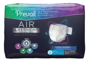 Disposable Adult Diapers: PREVAIL AIR™Overnight Adult Briefs Size 2 / Large (NGX-013)