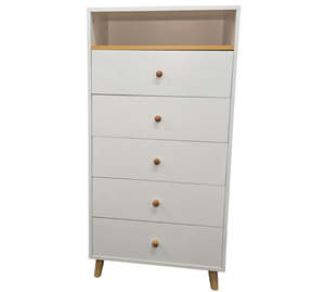 Wardrobes Dressers: Kapai Blue Bell 5 Drawer Tallboy