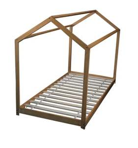 Kapai Pluto 2 Wooden Toddler House Bed - Natural