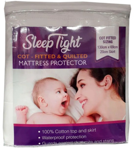 Water Proofing Baby Bedding: Sleep Tight Fitted & Quilted Cot Mattress Protector