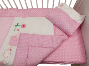 Nursery Set: Sleep Tight Cot Bedding Set PINK TURTLE (35)