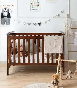 Kapai VENUS Drop Side Wooden Baby Cot - Coffee  **(Mt Wellington Store Only Special)**