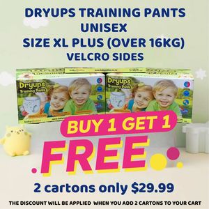 Dryups Training Pants Unisex Size XL Plus (over 16kg) - Velcro sides