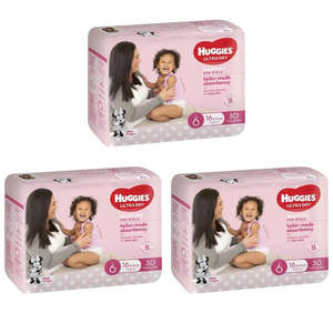 Huggies Ultra Dry -  VALUE BOX Size 6 (+16kg) GIRLS 90 Nappies