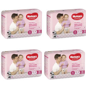 Huggies Ultra Dry - VALUE BOX Size 5 (13-18kg) GIRLS 128 Nappies