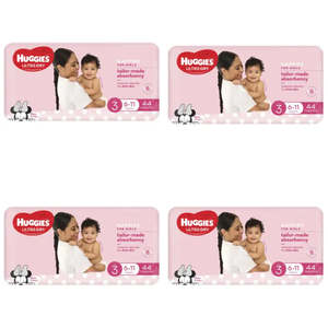 Huggies Ultra Dry Size 3 VALUE BOX (6-11kg) - GIRLS 176 Nappies