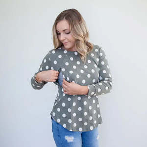 Milkbar Willow Polka Sweater | Sage *CLEARANCE*