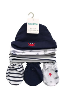 Neeva 8 Piece Hat & Mitten Set CRAB