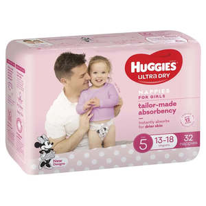 All Nappies More: Huggies Ultra Dry - Size 5 (13-18kg) GIRLS  PACK
