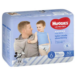 All Nappies More: Huggies Ultra Dry - Size 6 (+16kg) BOYS  PACK