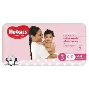 All Nappies More: Huggies Ultra Dry Size 3 (6-11kg) - GIRLS