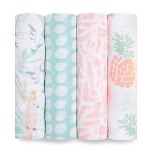 New: aden + anais tropicalia 4 pack classic swaddles