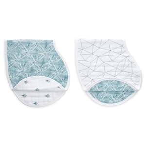 Single Muslin Burpy Bib: aden + anais paisley teal classic burpy bibs 2 pack