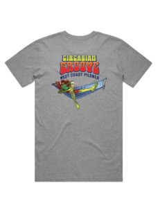 Merch: Bach Brewing Mens T-shirt - Circadian Groove (back graphic)