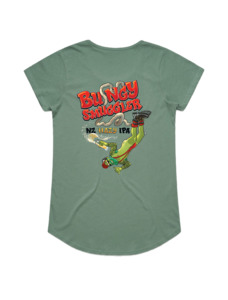 Bach Brewing Womens Short Sleeve T-shirt - Bungy Smuggler (back graphic)