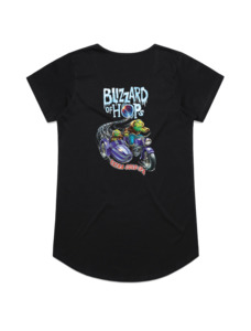 Bach Brewing Womens Short Sleeve T-shirt - Blizzard of Hops (back graphic)