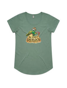 Bach Brewing Womens Short Sleeve T-shirt - No Schitt Sherlock (front graphic)