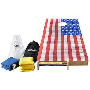 Premium Wooden Cornhole Sets: USA Flag Design