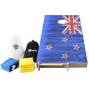 Premium Wooden Cornhole Sets: NZ Flag Design