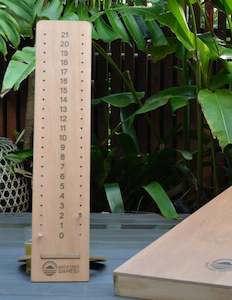 Outdoor Games Accessories: Wooden Scoreboard with Drinks Holder