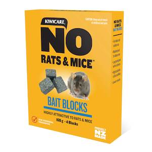 Pest Control: Kiwicare NO Rats & Mice Weatherproof Bait Blocks 160g