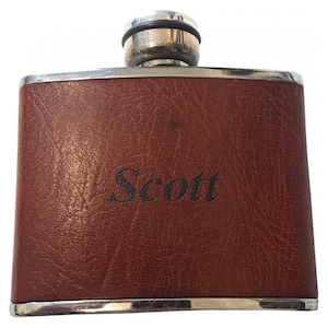 Leather bound hip flask